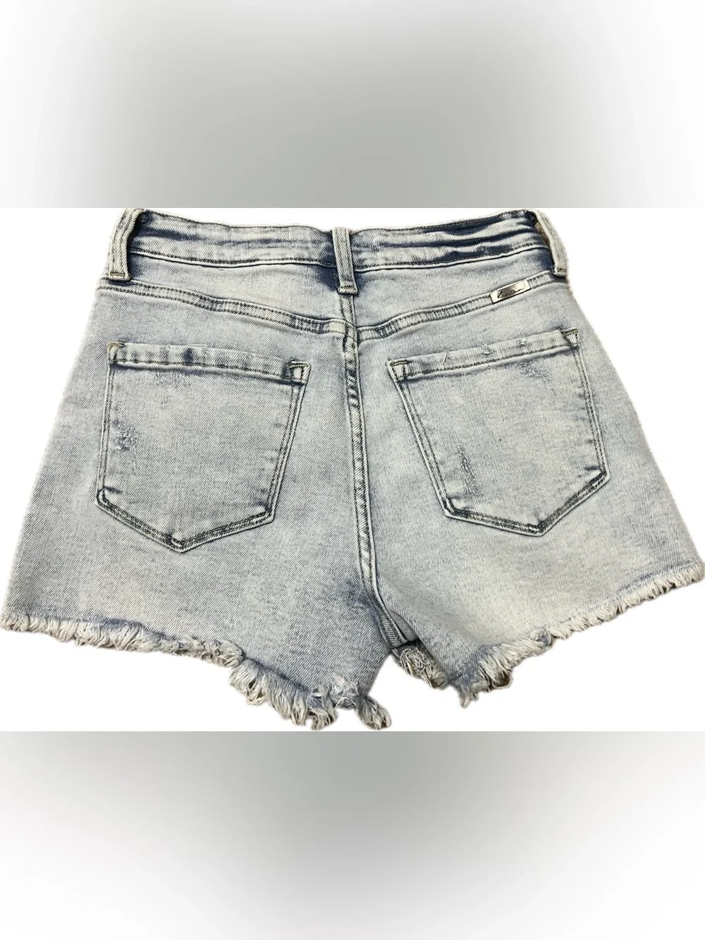 KanCan Light Wash Distressed Denim Shorts